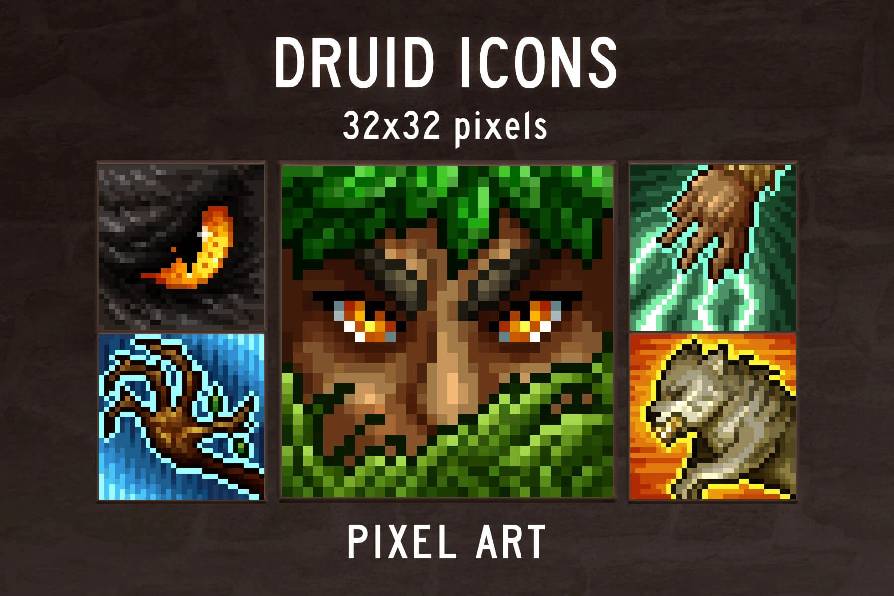 Druid Skills Pixel Art Icon Pack
