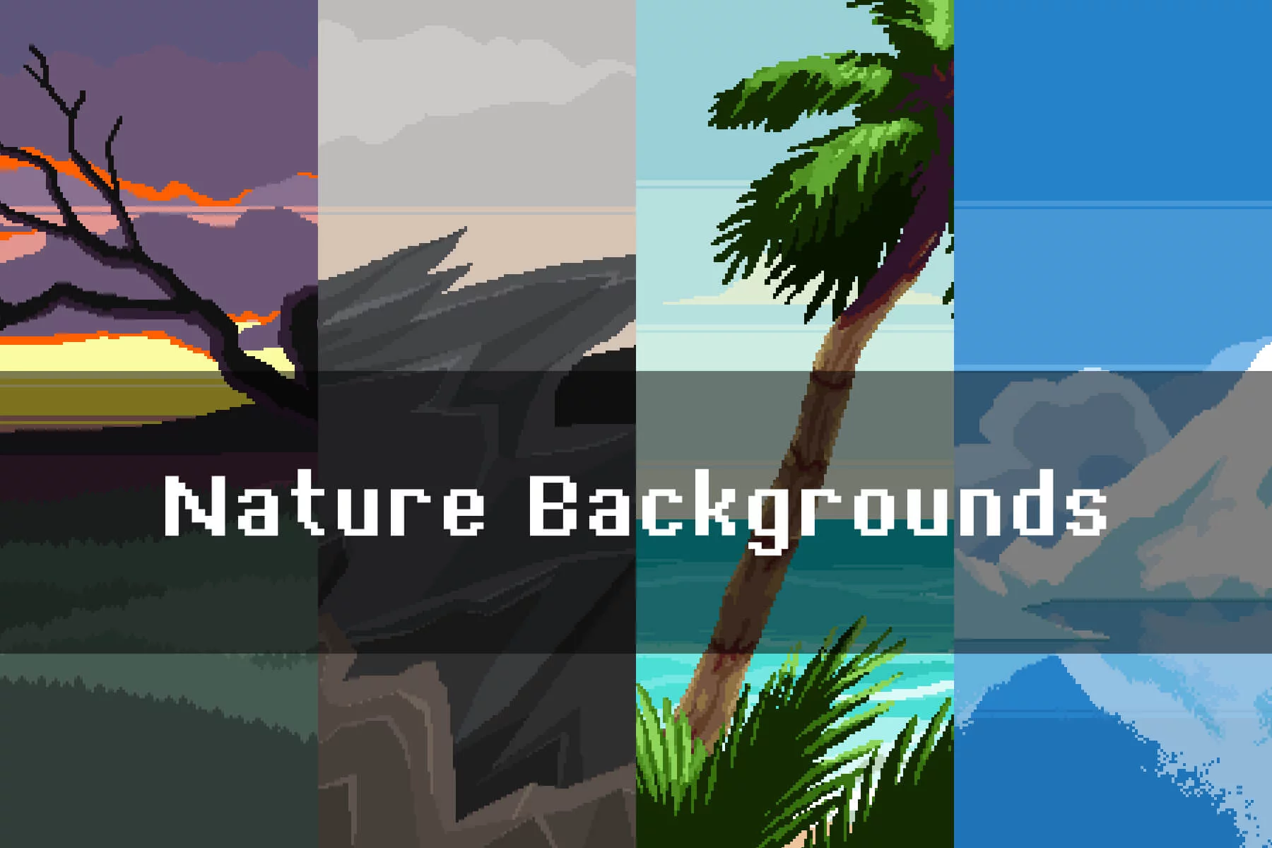 4 Seamless Nature Pixel Backgrounds