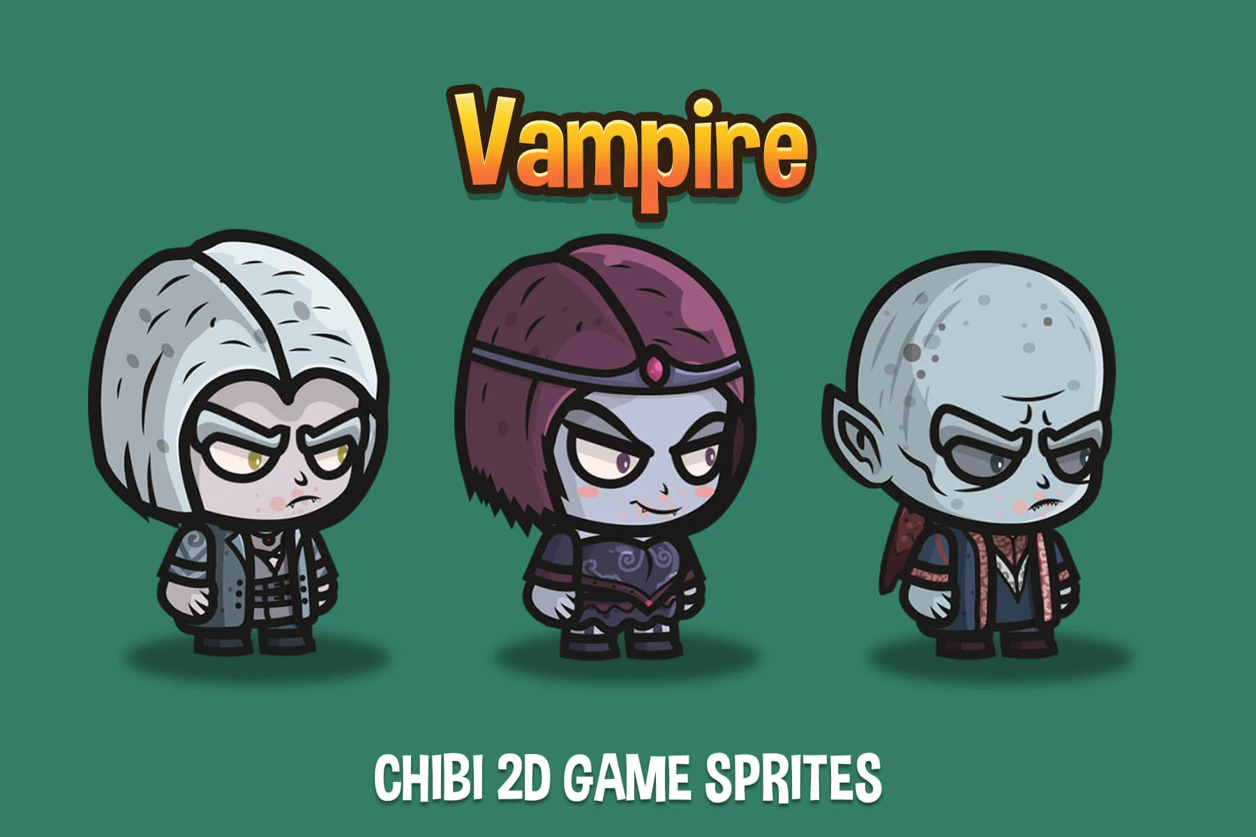 Vampire Chibi Character Sprites