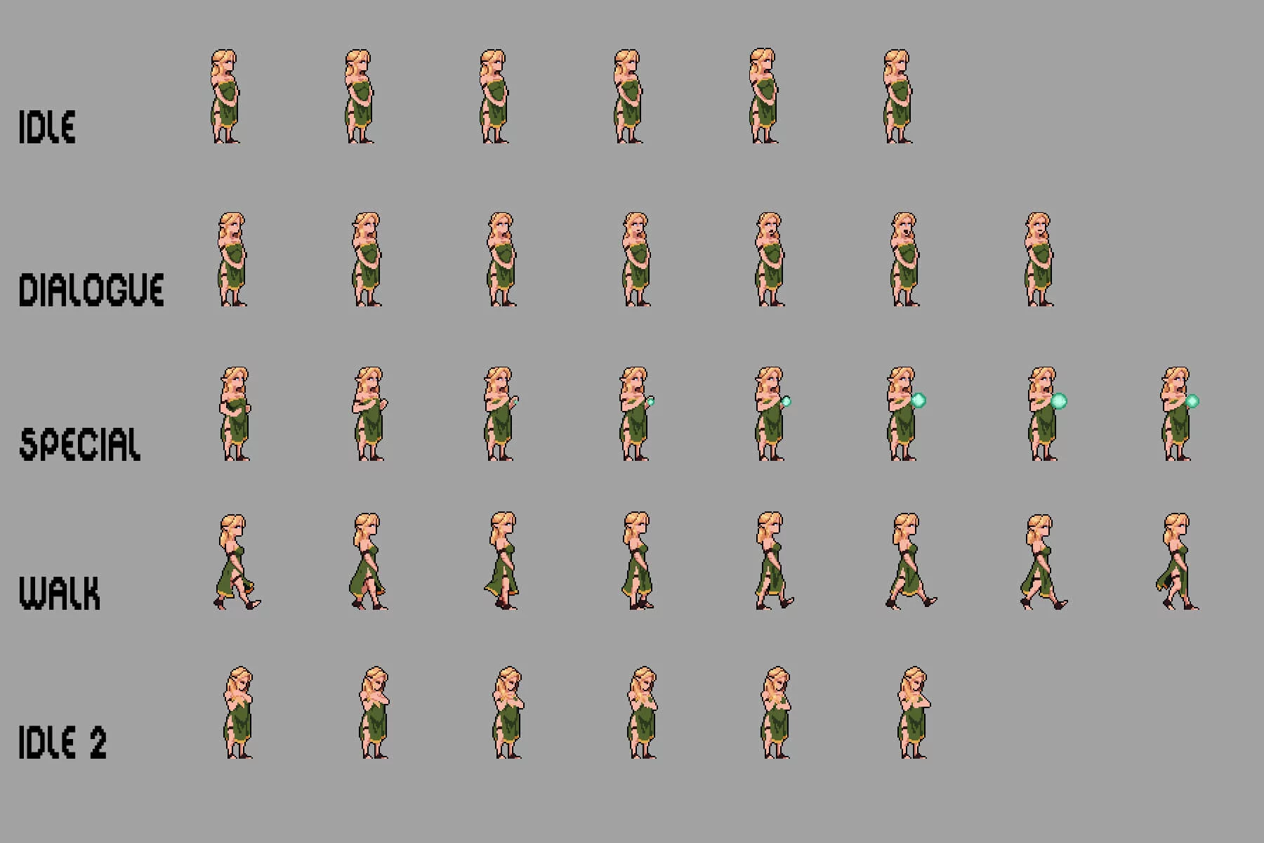 NPC Elf 2D Pixel Art Character Sprite Pack