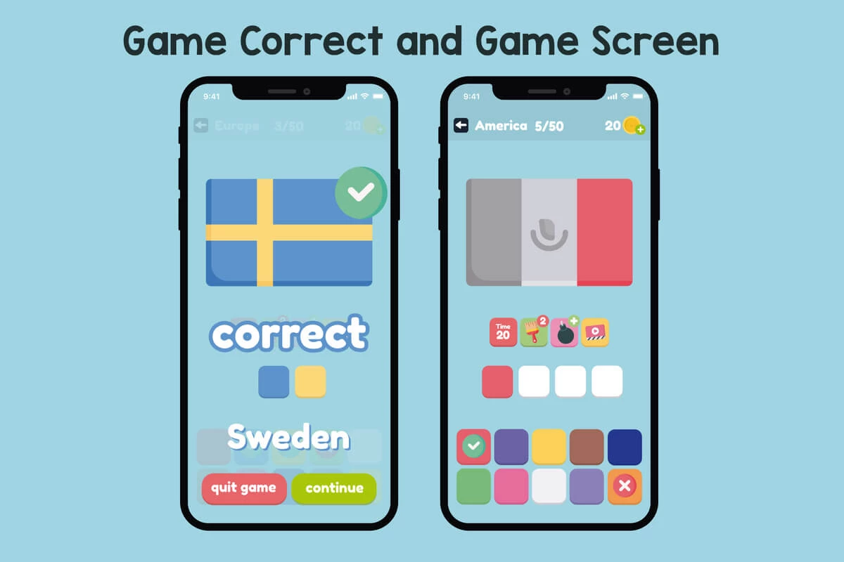 Guess the Flags Color Game Assets