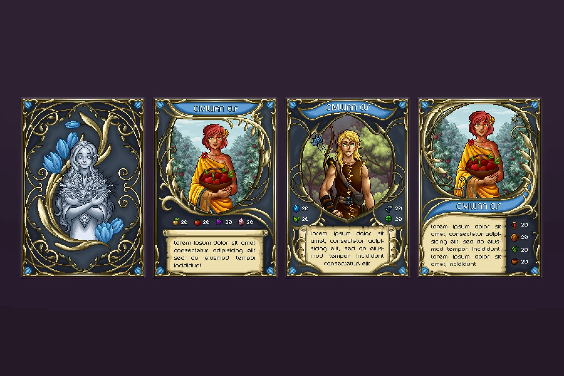 Civilian Elves TCG Pixel Art Pack