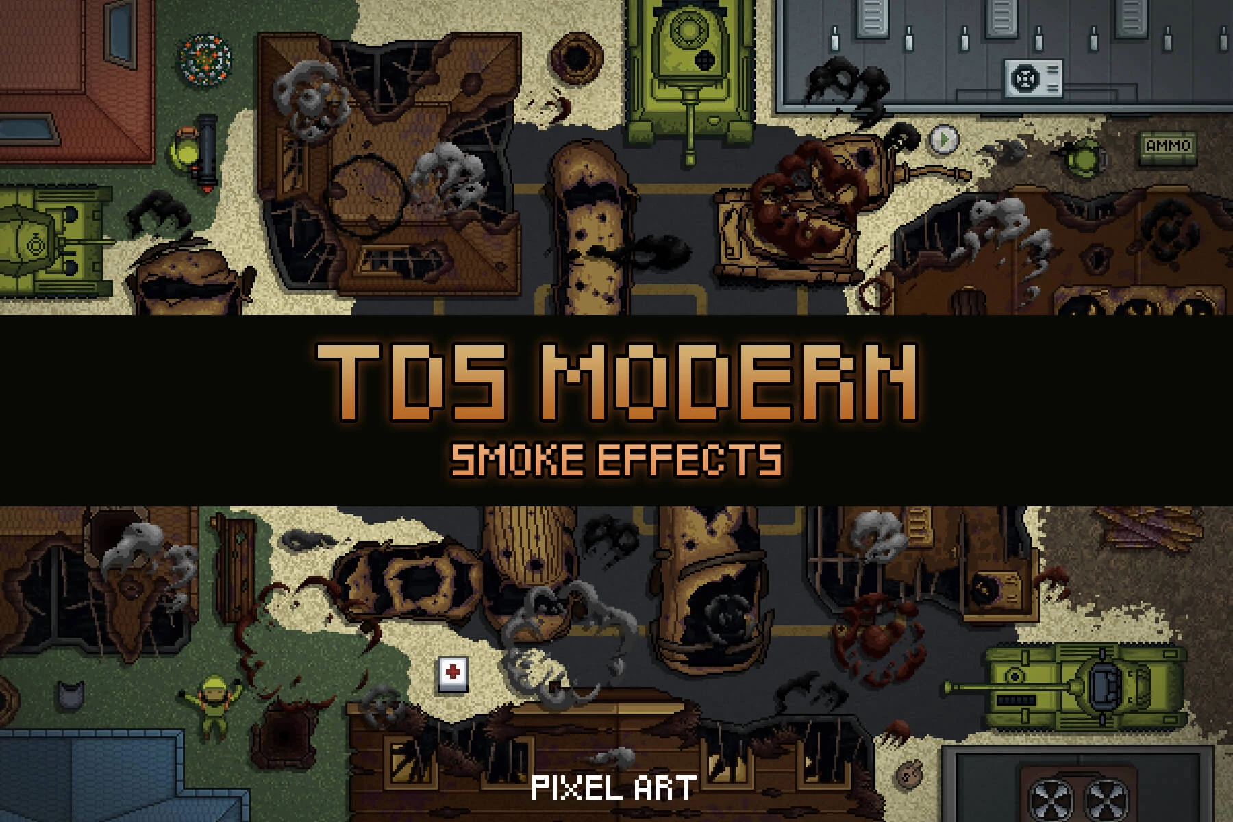 Top Down Smoke Sprites Pixel Art