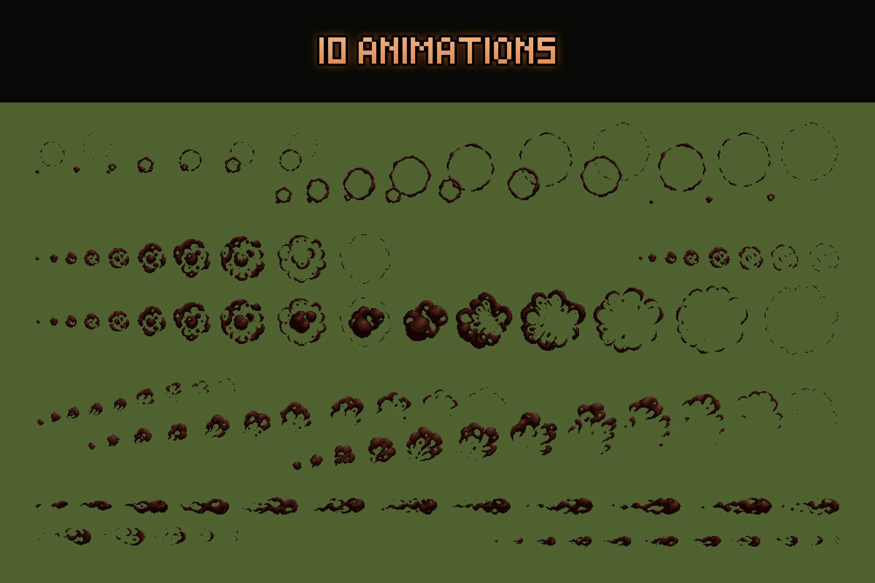Top Down Smoke Sprites Pixel Art