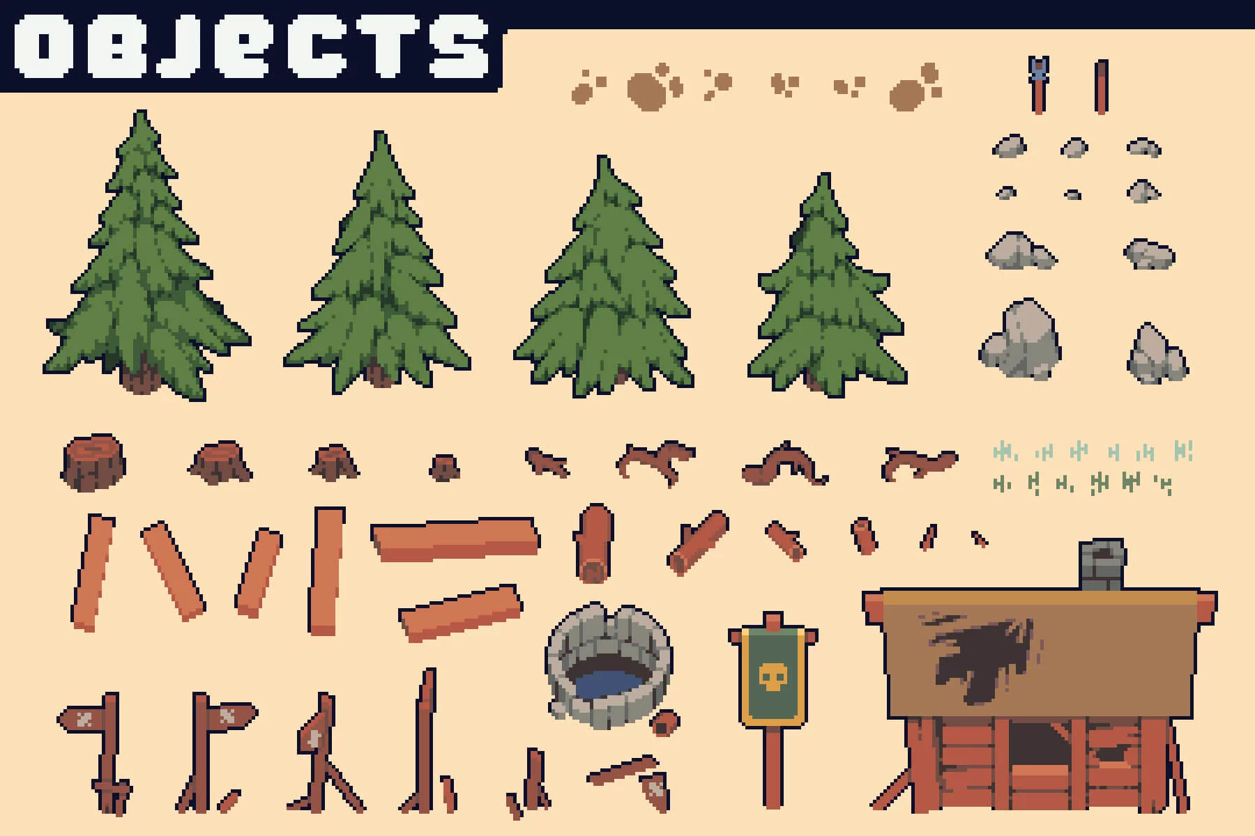 Swamp Tileset Pixel Art for Tower Defense