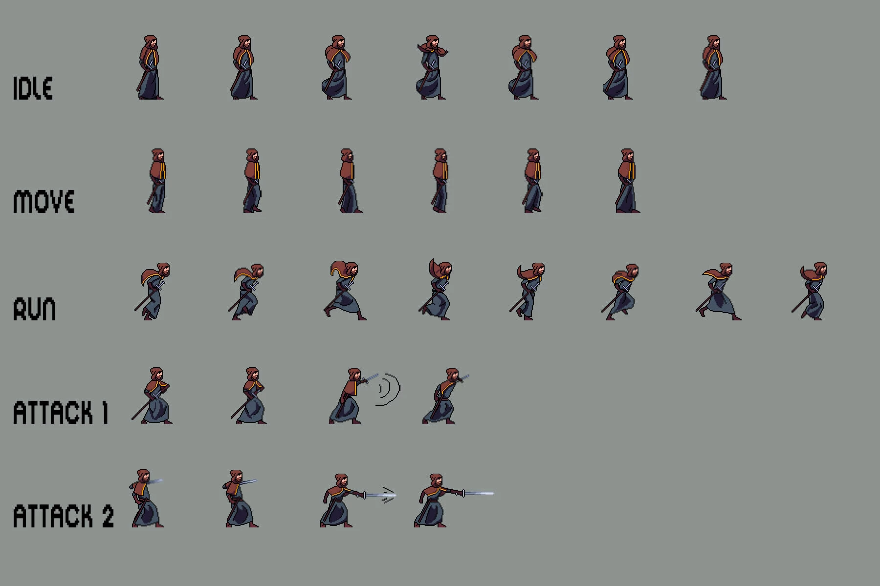 Wizard Sprite Sheets Pixel Art