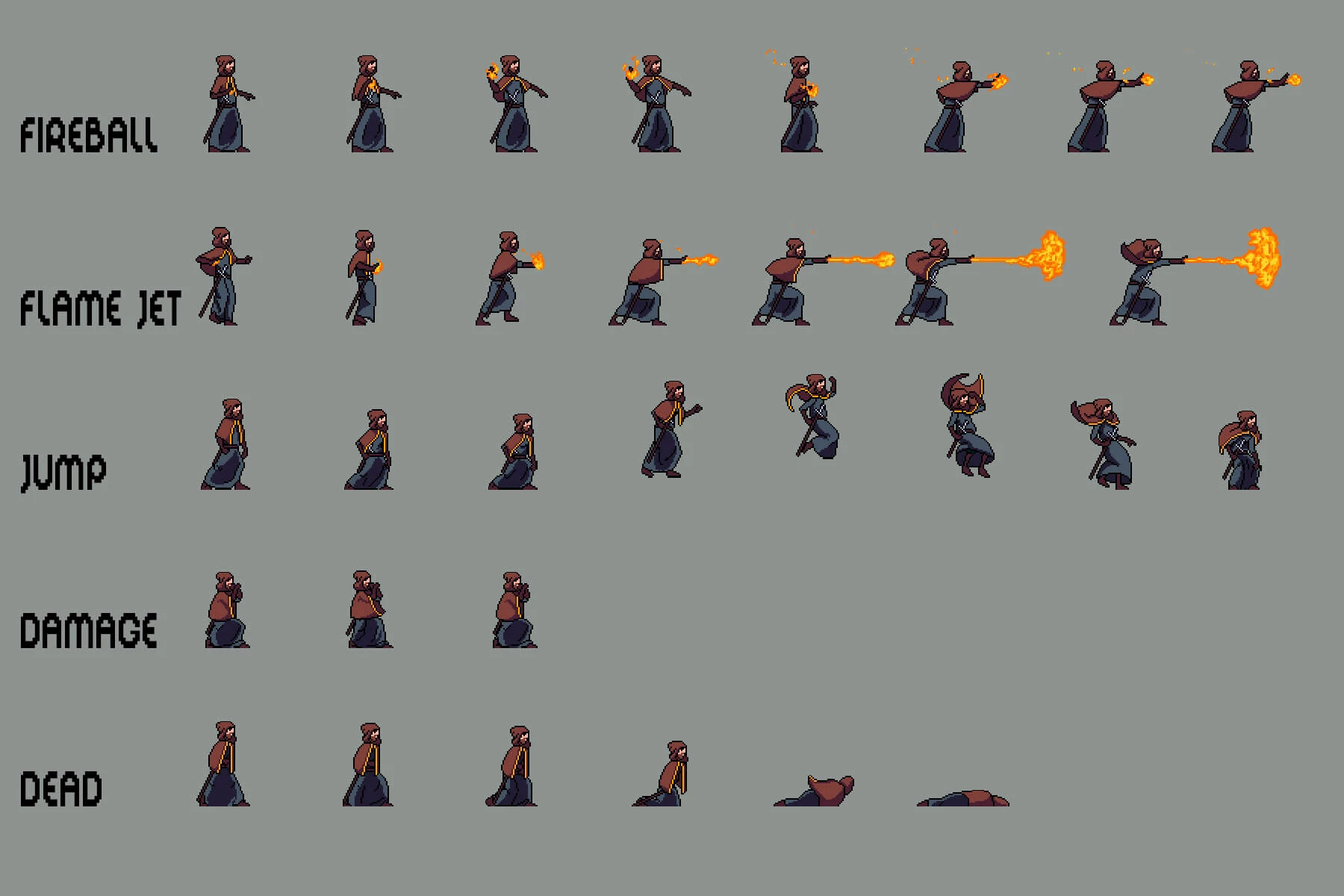 Wizard Sprite Sheets Pixel Art