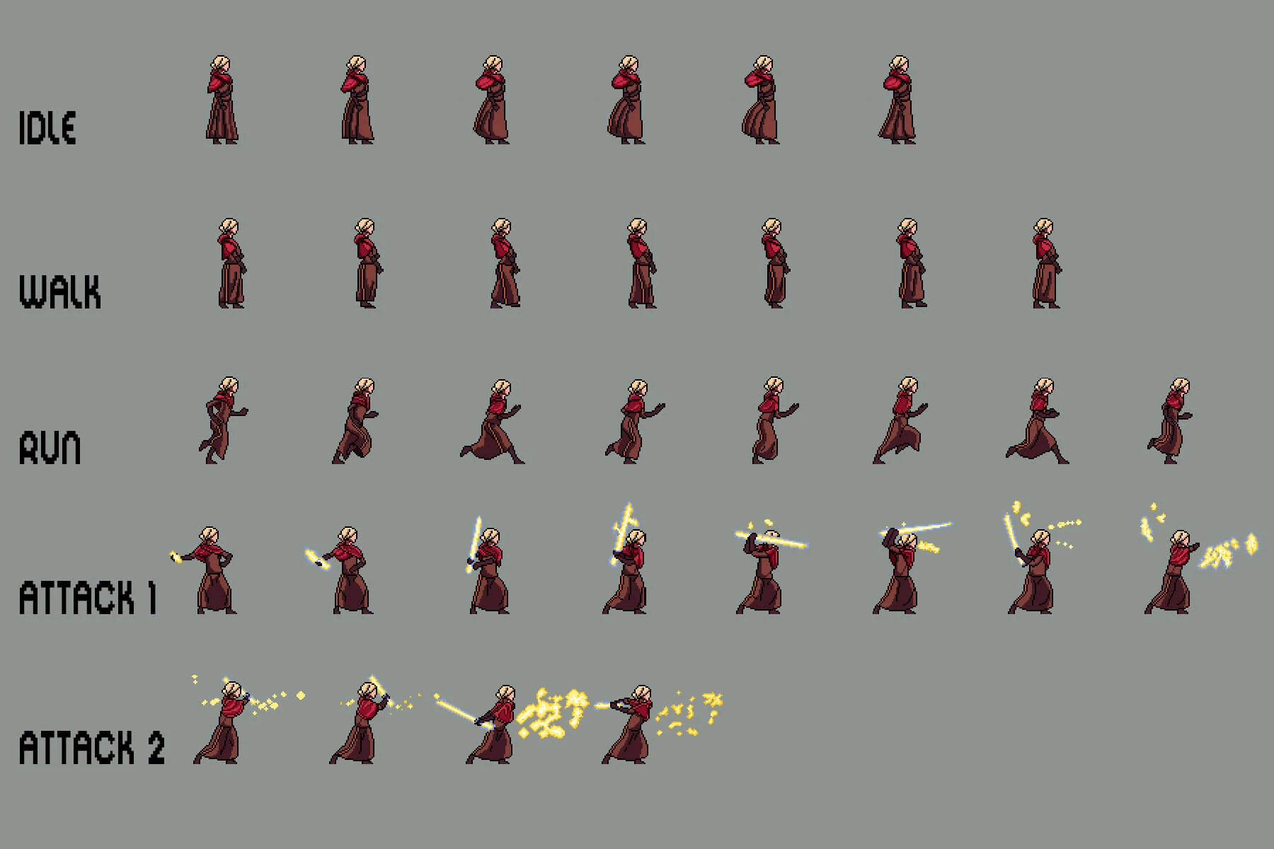 Wizard Sprite Sheets Pixel Art