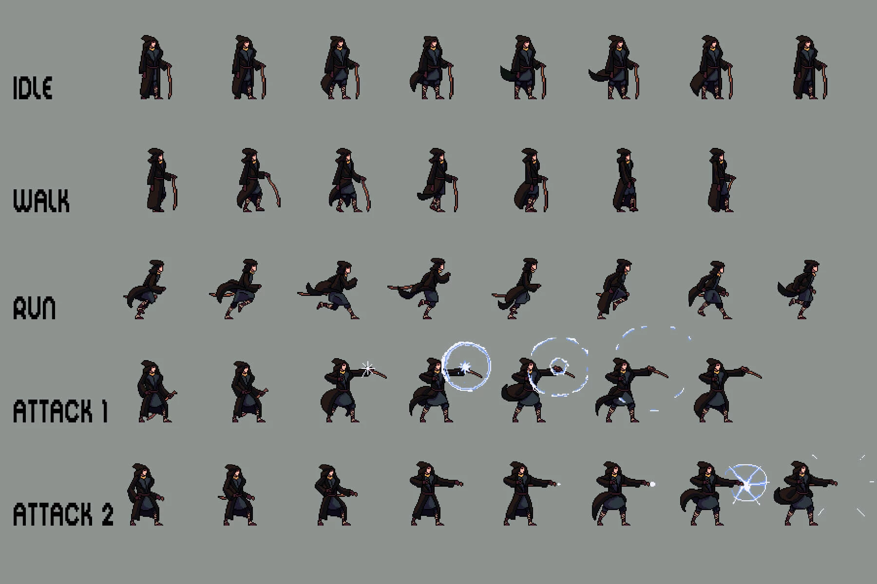 Wizard Sprite Sheets Pixel Art