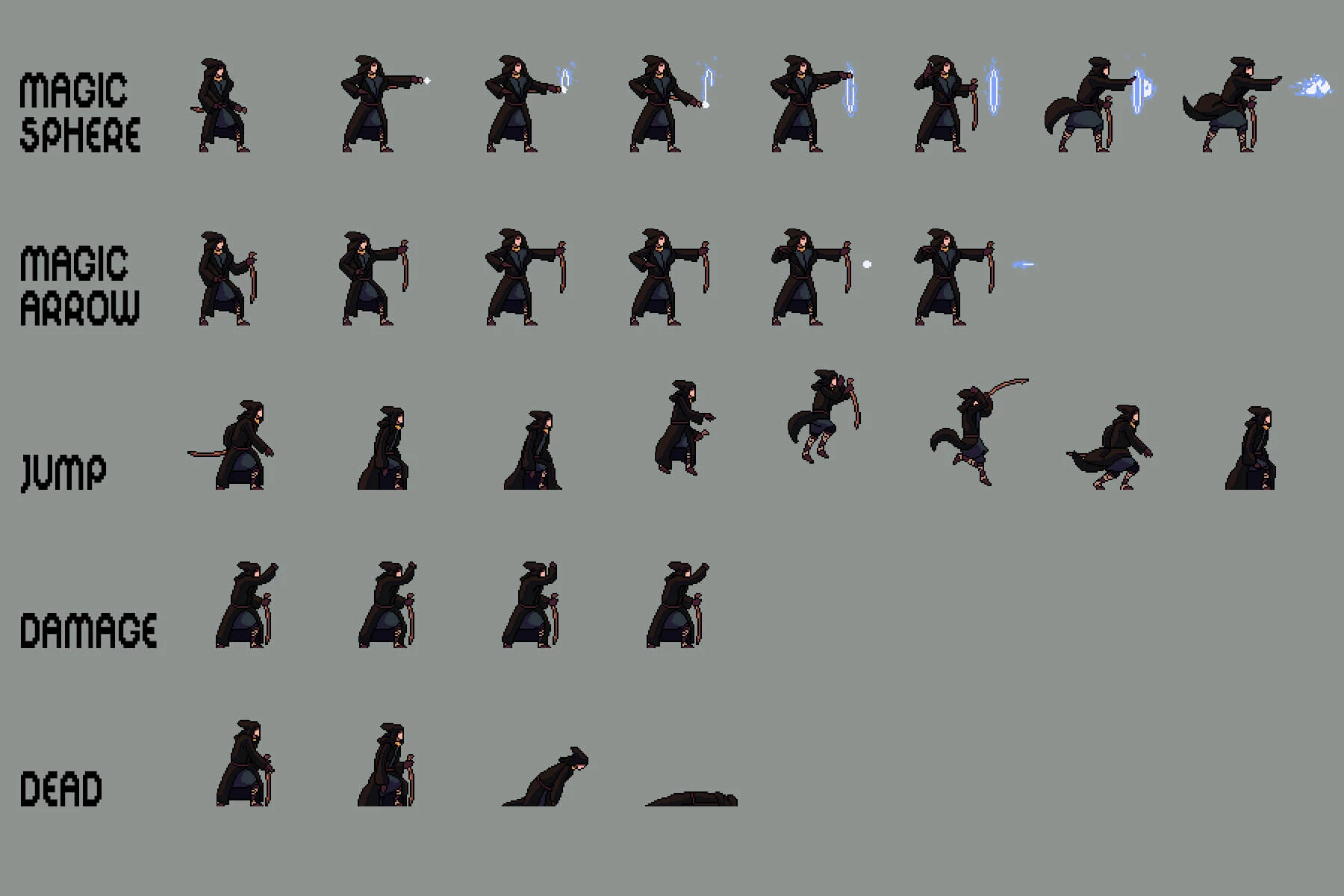 Wizard Sprite Sheets Pixel Art