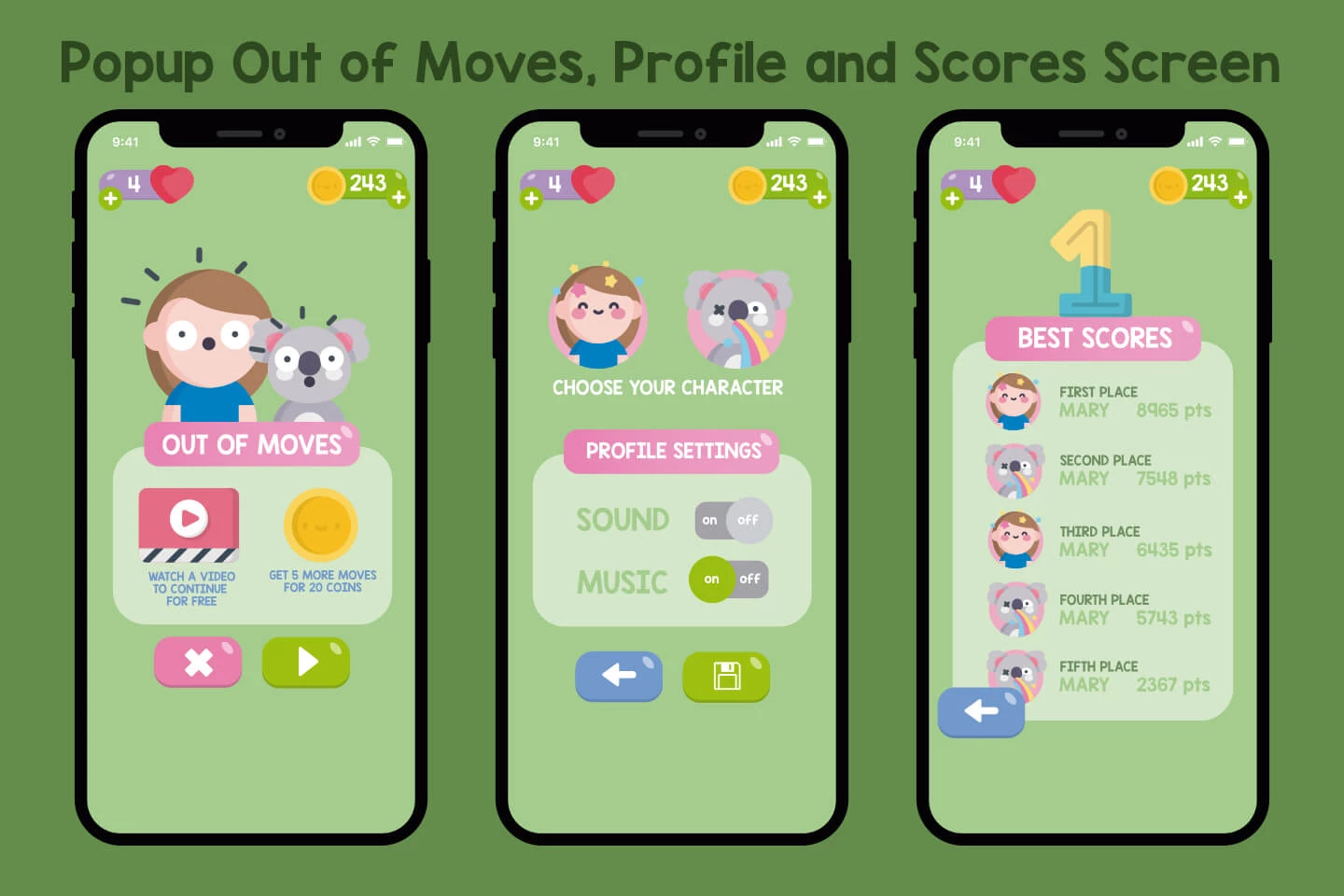 Candies Crush Match 3 Game Assets Pack