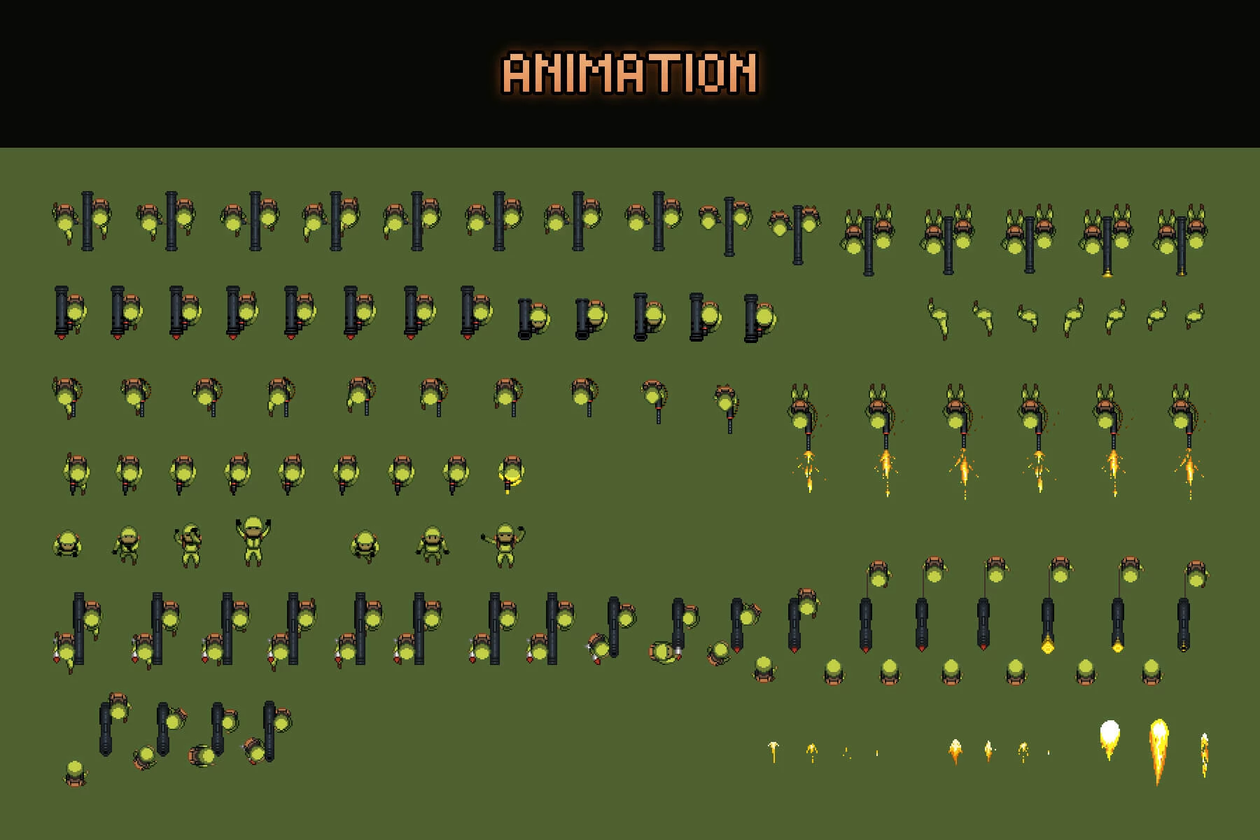 Top Down Soldier Sprites Pixel Art