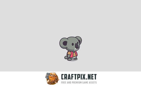 Cute Koala Game Character Sprite