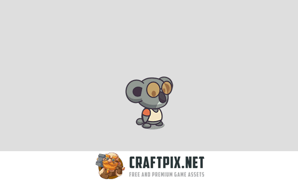 Cute Koala Game Character Sprite