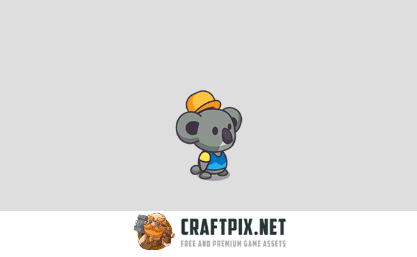 Cute Koala Game Character Sprite