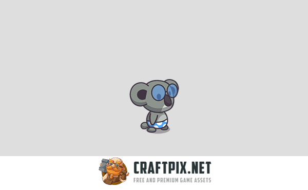 Cute Koala Game Character Sprite
