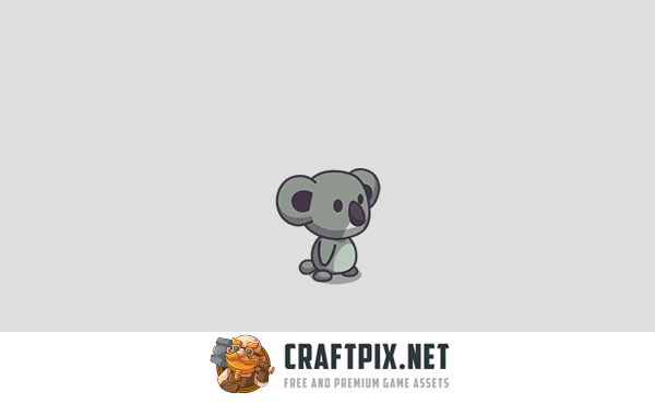 Cute Koala Game Character Sprite