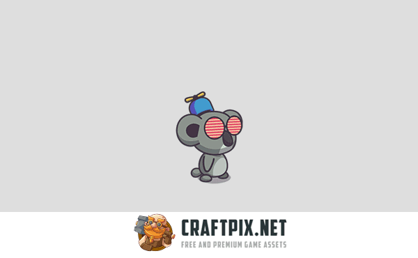 Cute Koala Game Character Sprite