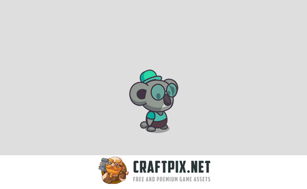 Cute Koala Game Character Sprite