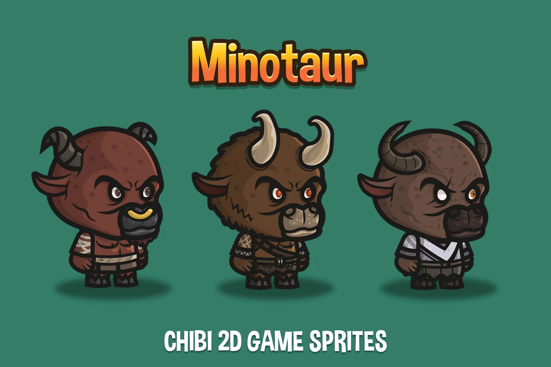 Minotaur Chibi Character Sprites