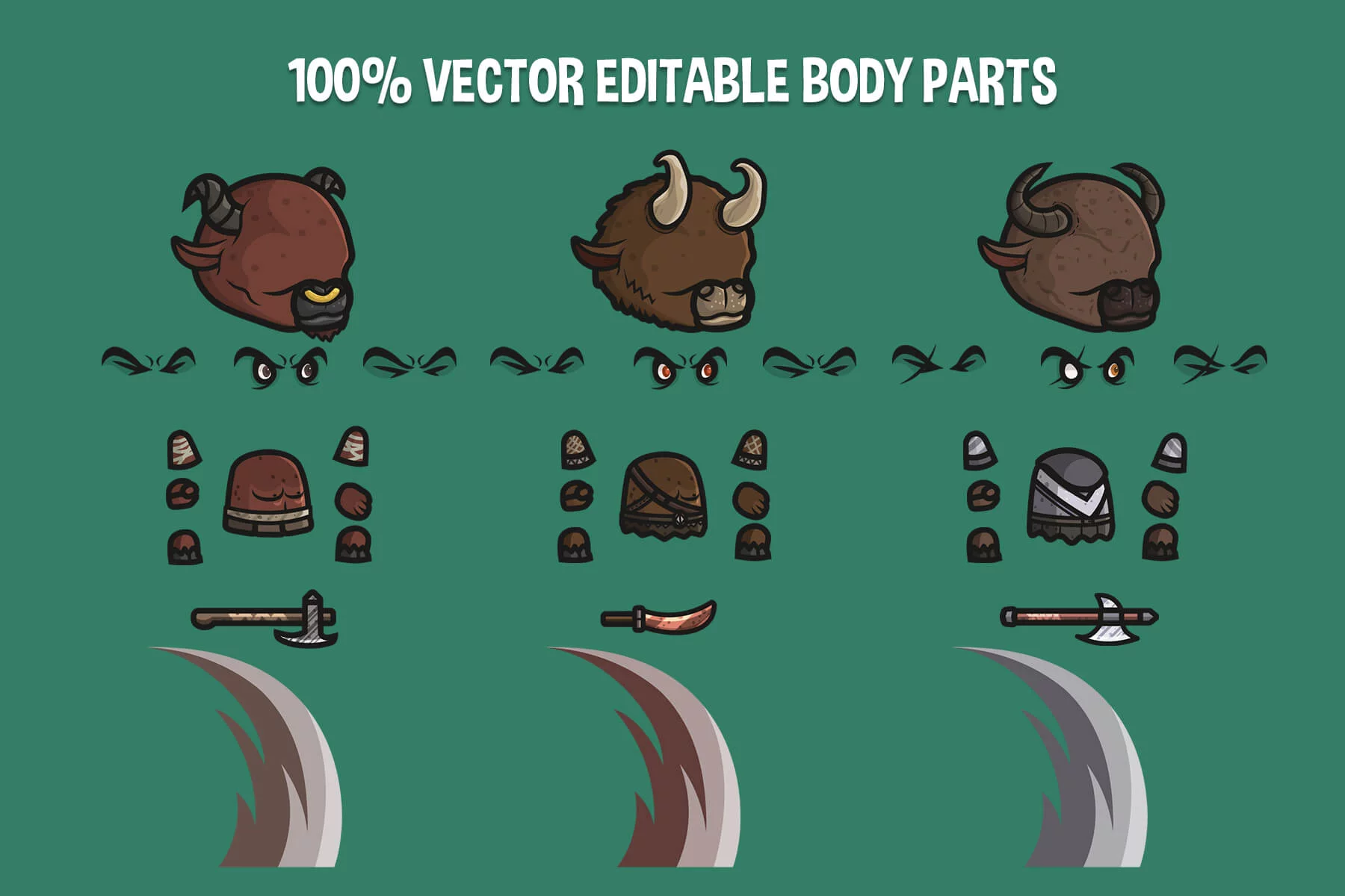 Minotaur Chibi Character Sprites
