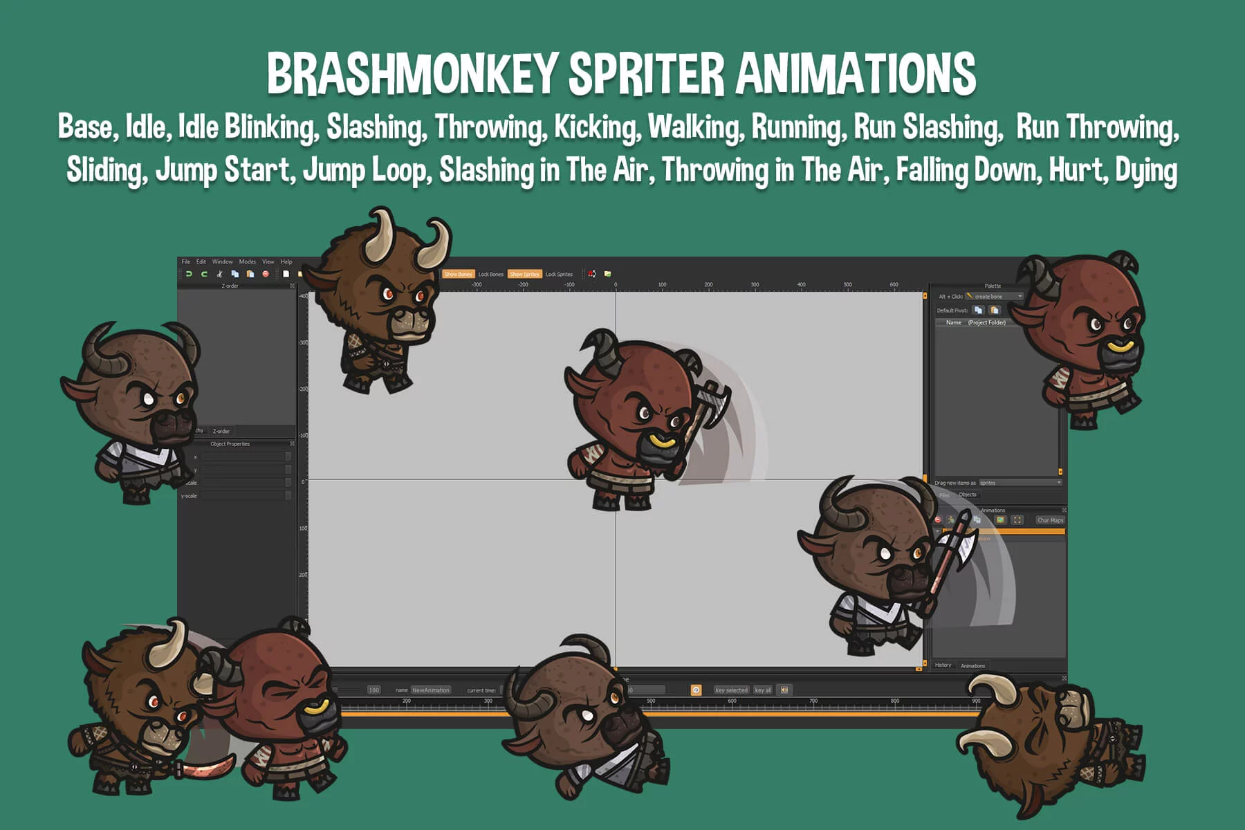 Minotaur Chibi Character Sprites