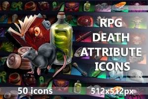 RPG死亡属性游戏512×512图标集