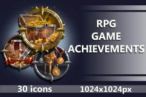 Quest Achievements RPG图标包：30款2D高清成就图标