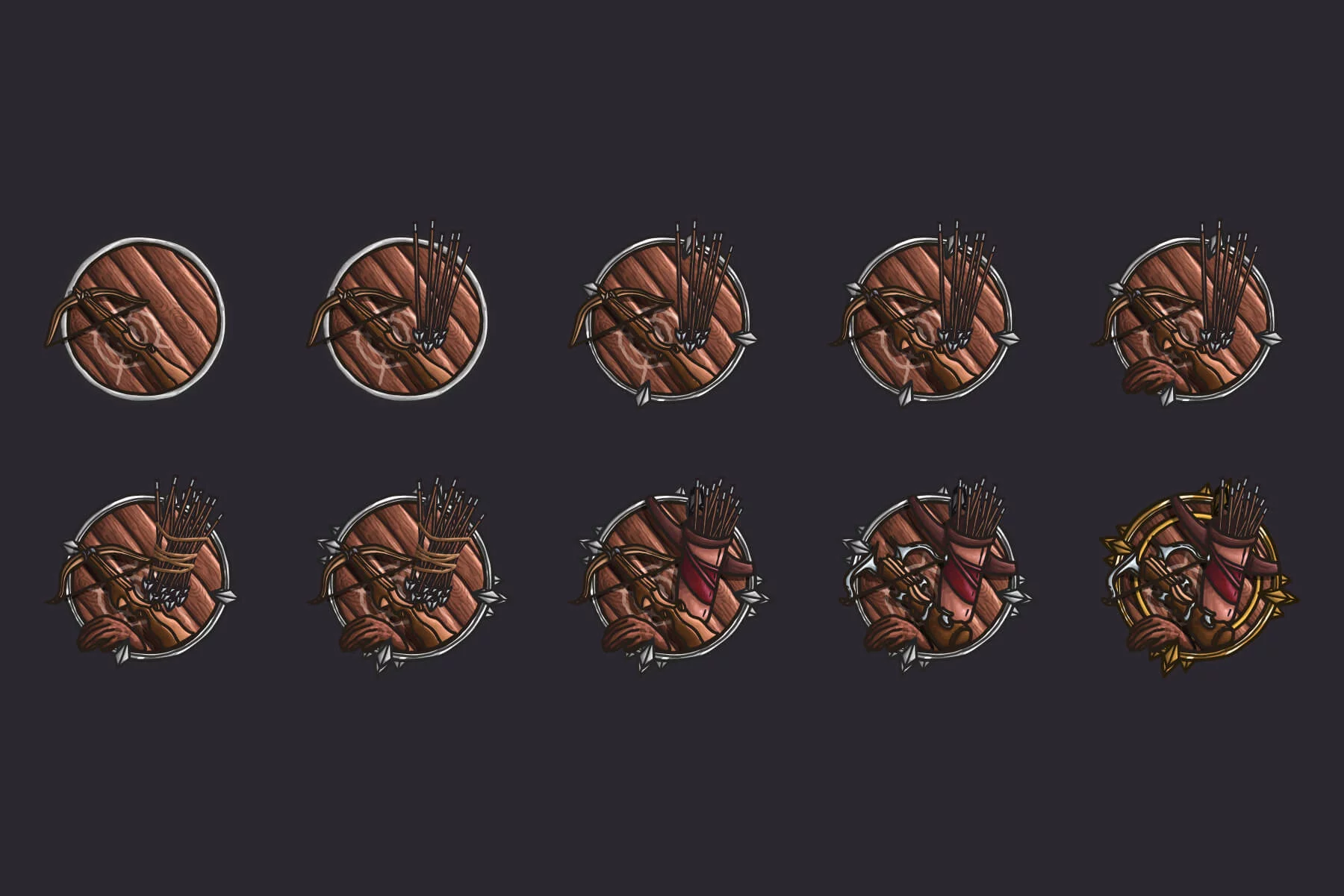 Warrior Weapon Achievement Vector Icons