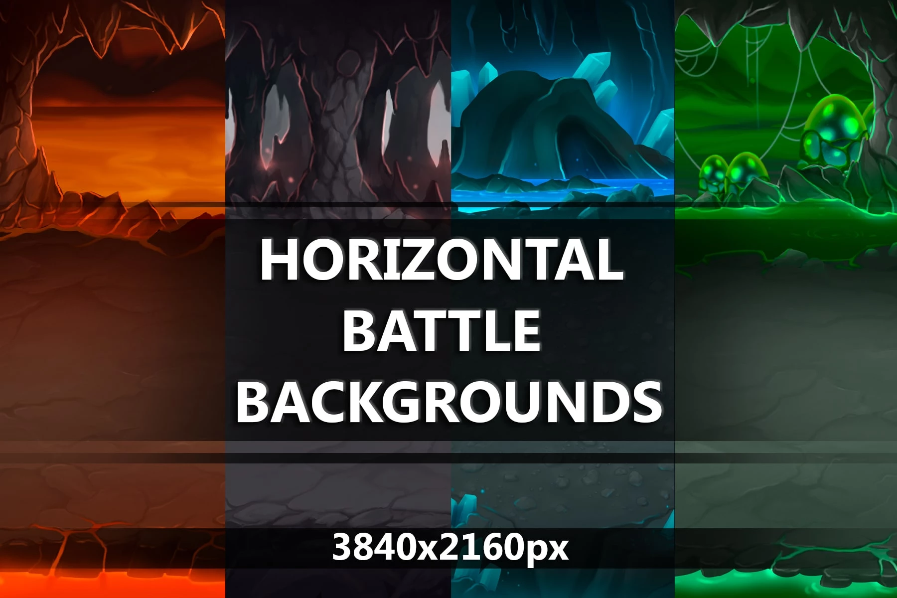 Cave Horizontal RPG Battle Backgrounds