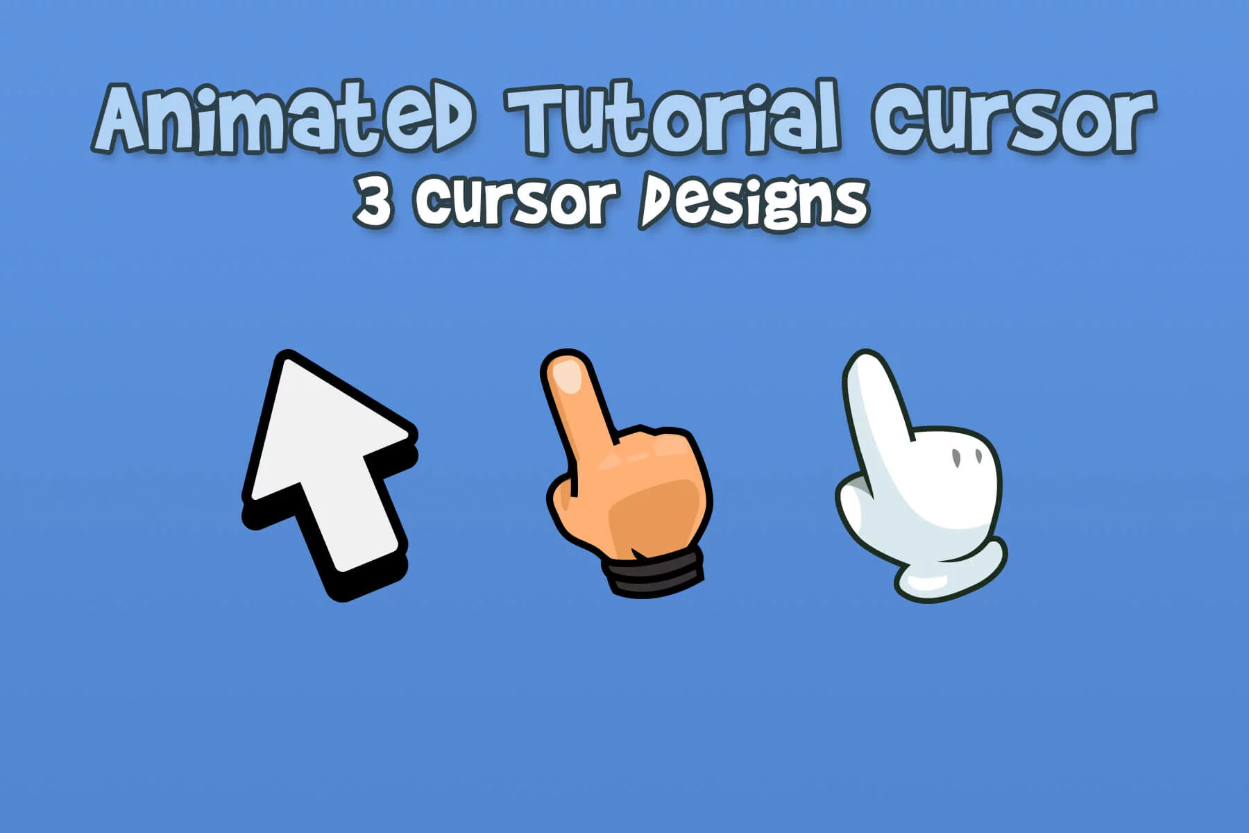 Cartoon Animated Tutorial Cursor Asset Pack
