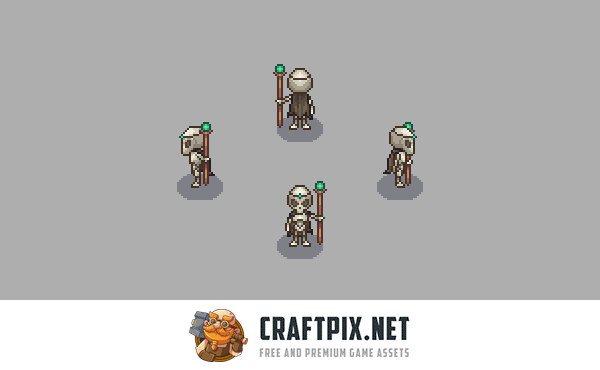 Top-Down Pixel Lich Character Sprites