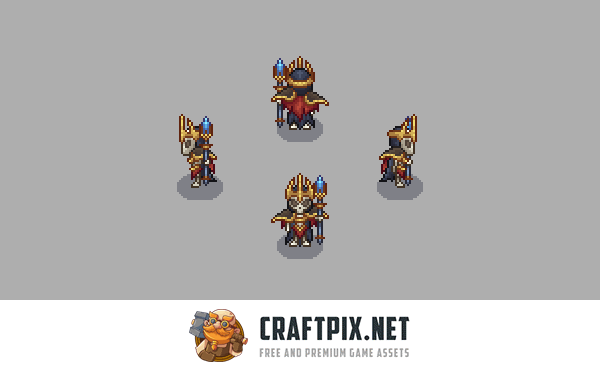 Top-Down Pixel Lich Character Sprites