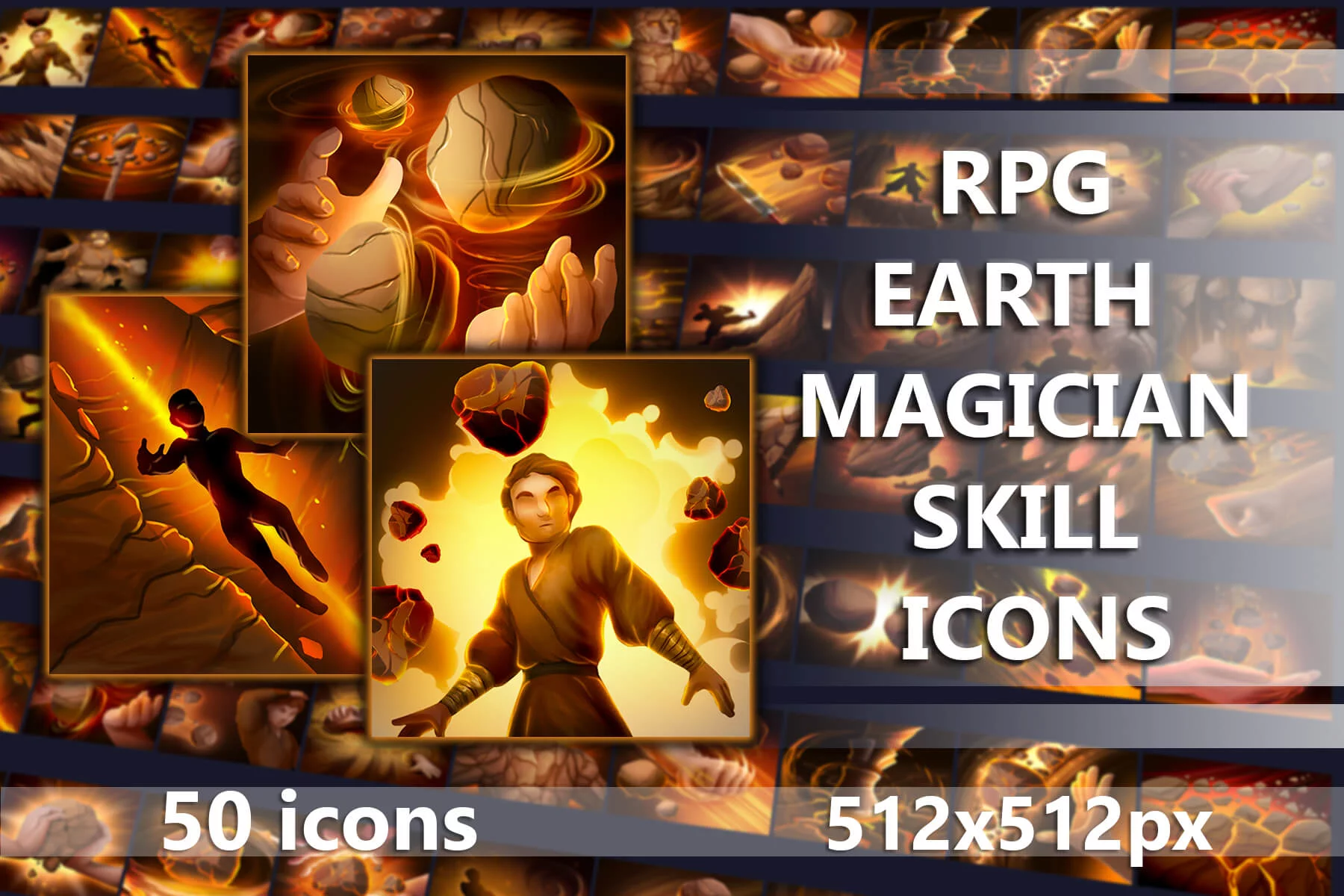 RPG Earth Magician Skill Icons