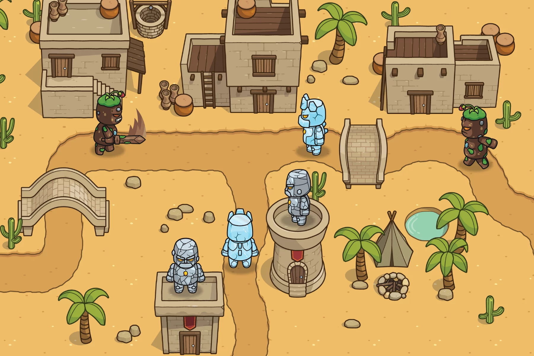 Top-Down Boss Characters Pack 3 Rock, Earth, Ice Monsters