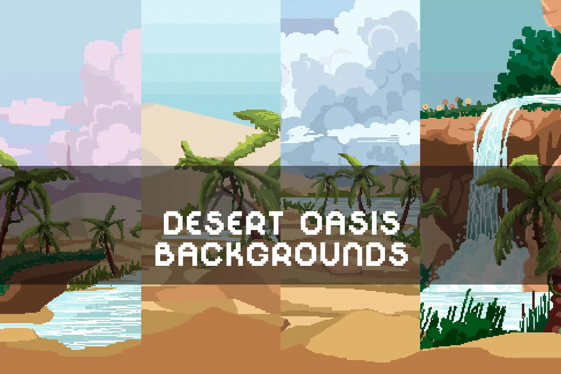Desert Oasis Pixel Art Background Pack