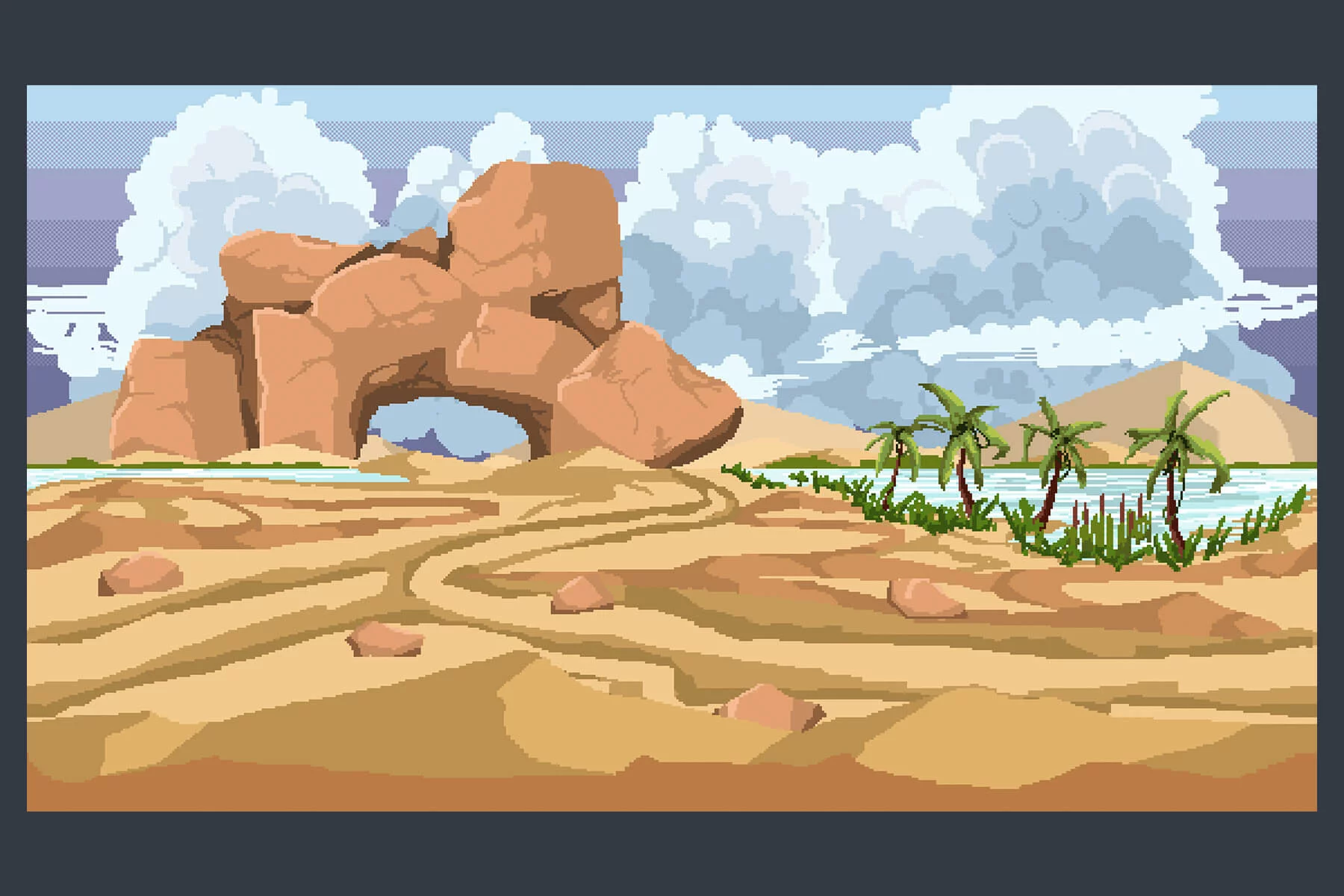 Desert Oasis Pixel Art Background Pack