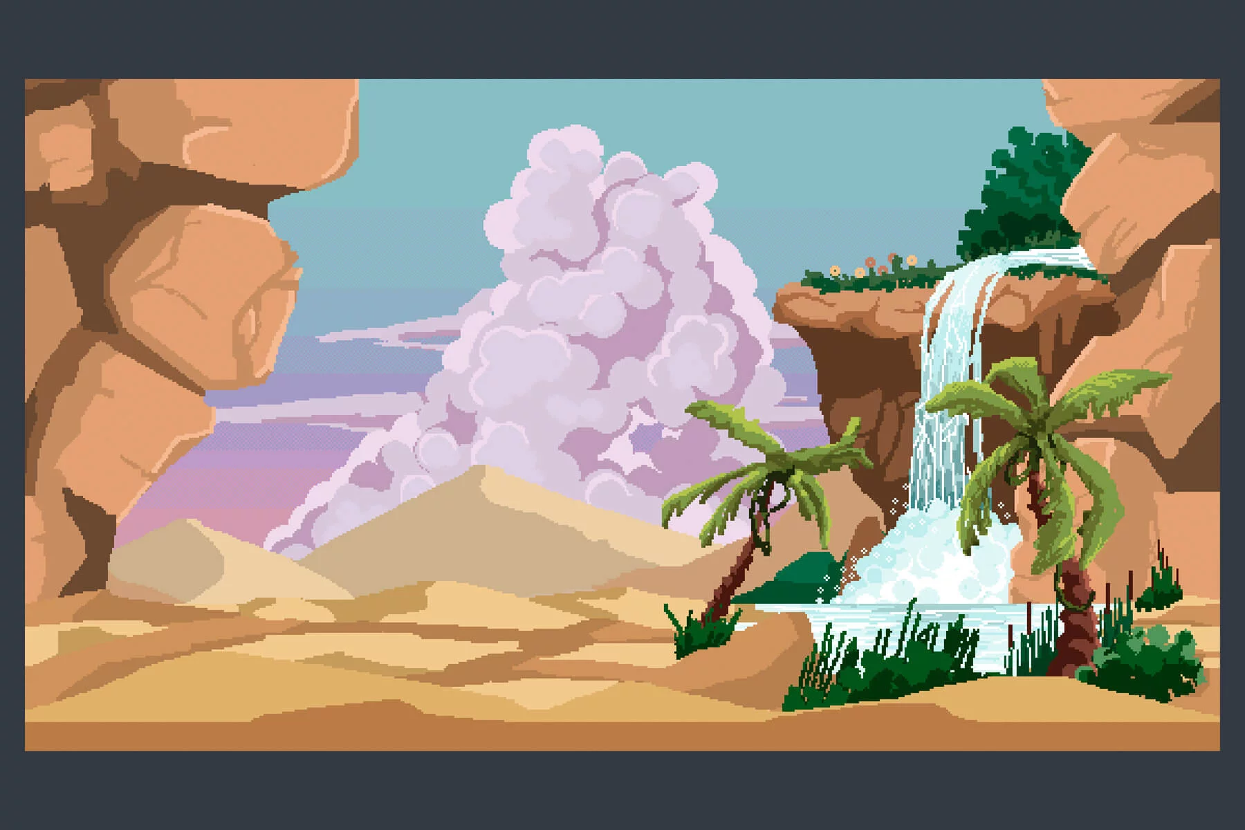 Desert Oasis Pixel Art Background Pack