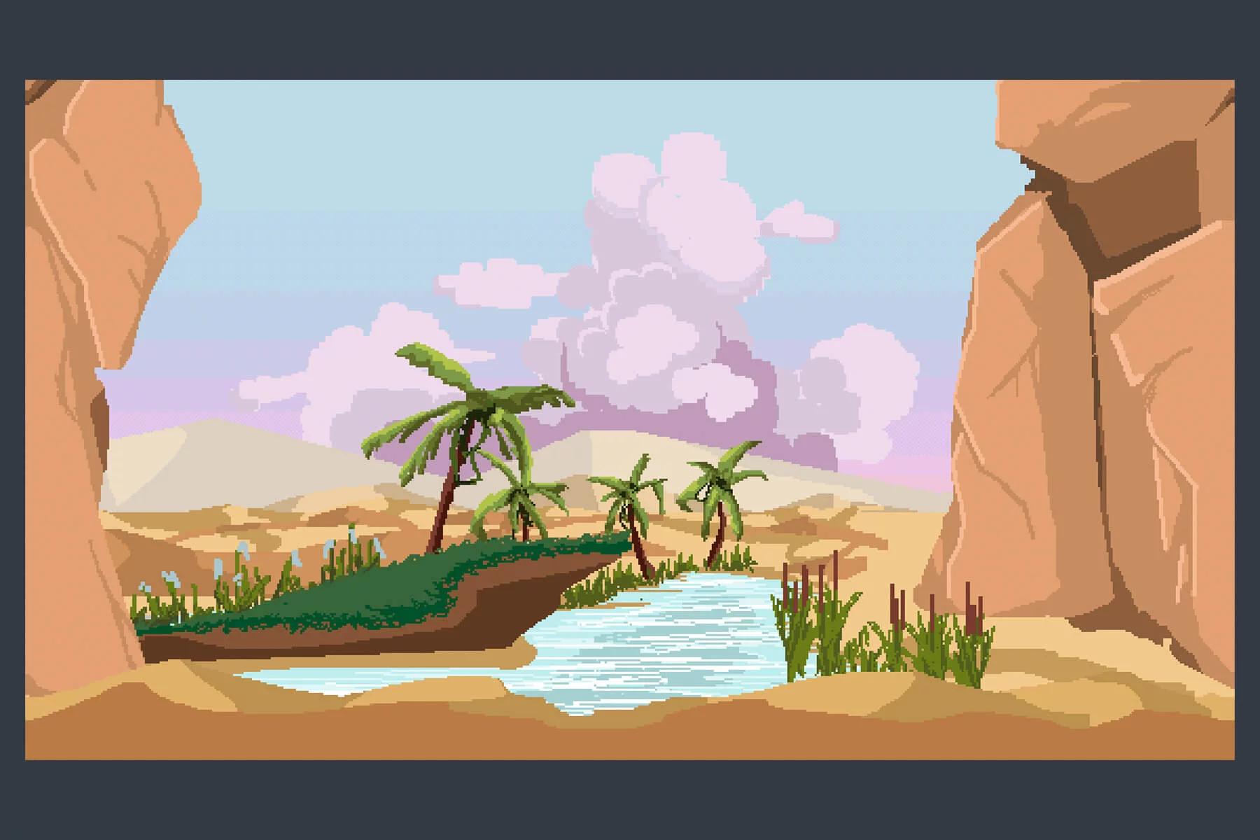 Desert Oasis Pixel Art Background Pack