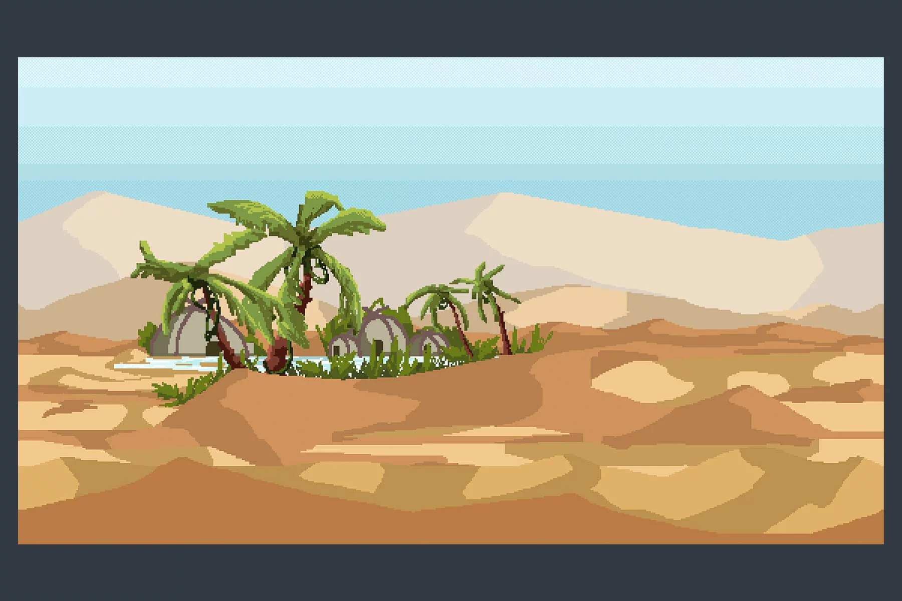 Desert Oasis Pixel Art Background Pack