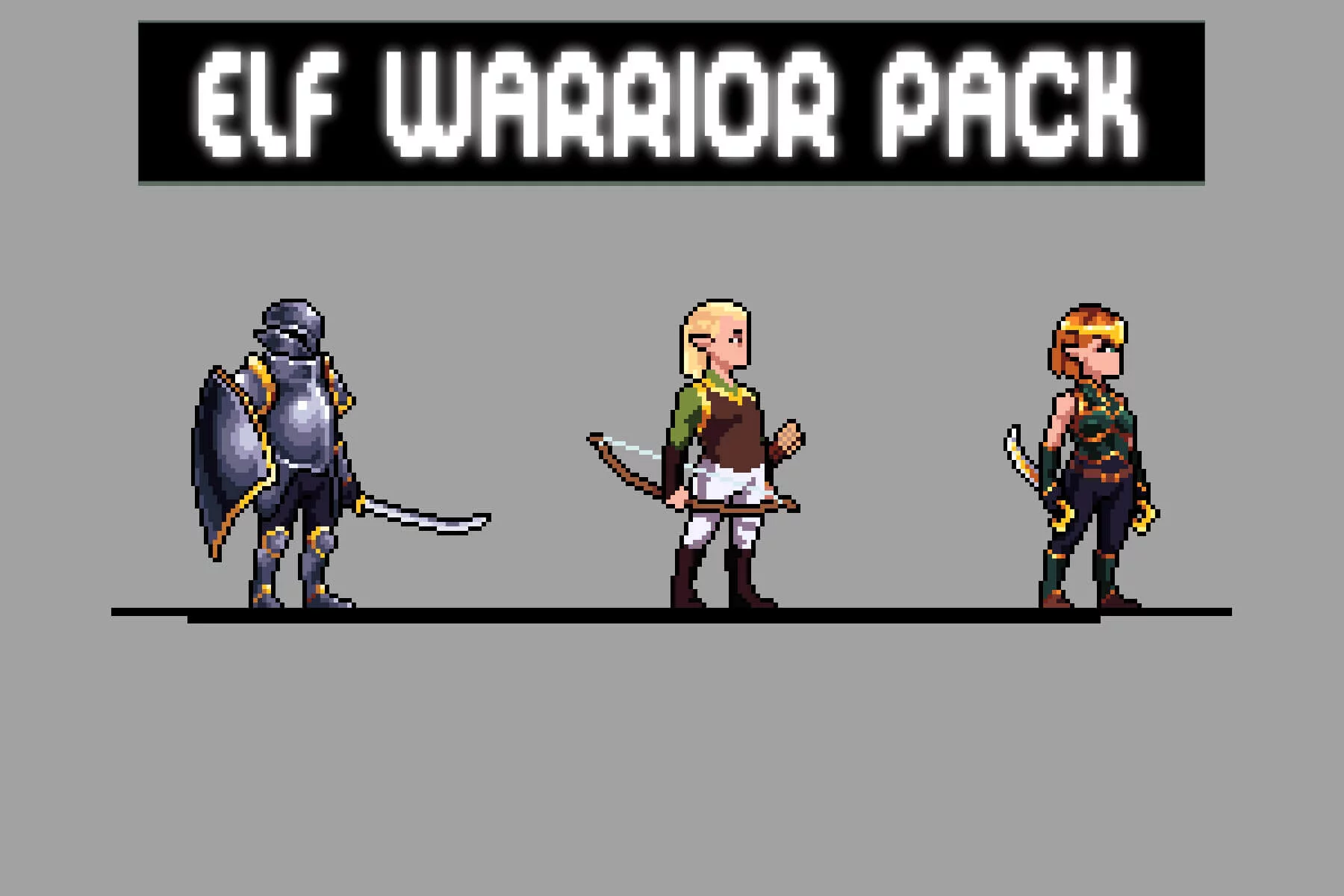 Elf Warrior Sprite Sheet Pixel Art Pack