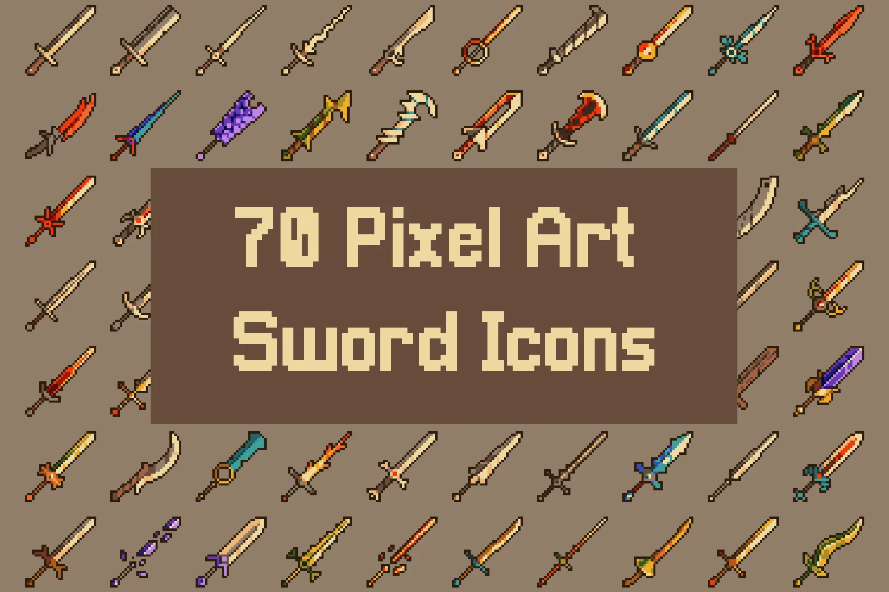 32×32 Pixel Art Weapons Collection