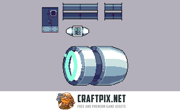 Spaceliner 32×32 Pixel Tileset for Sci-Fi