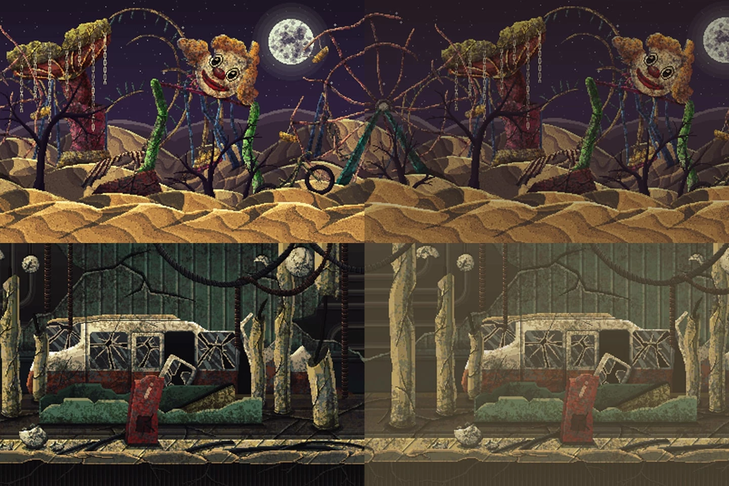 Post Apocalyptic Pixel Art Game Backgrounds