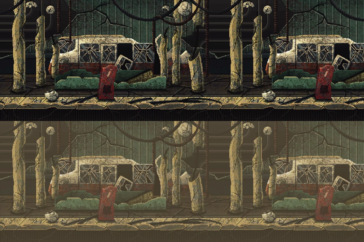 Post Apocalyptic Pixel Art Game Backgrounds