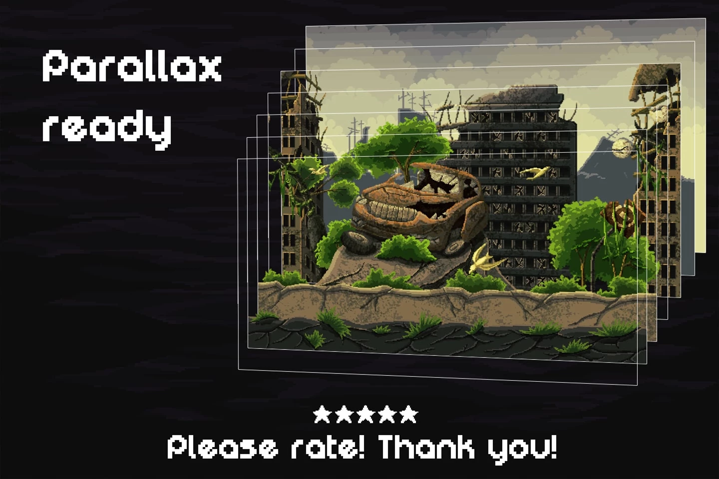 Post Apocalyptic Pixel Art Game Backgrounds