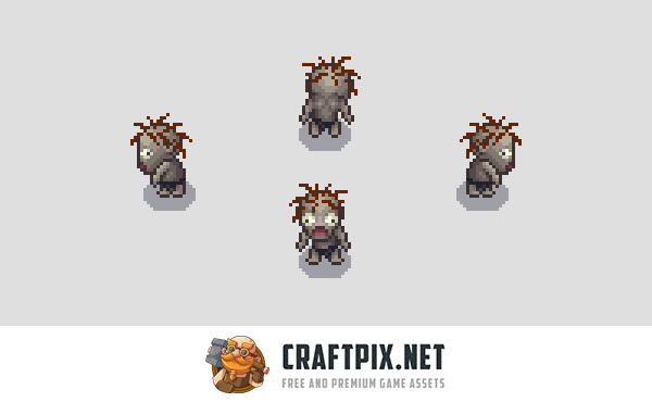 Zombie 4-Direction Pixel Character Sprite Pack