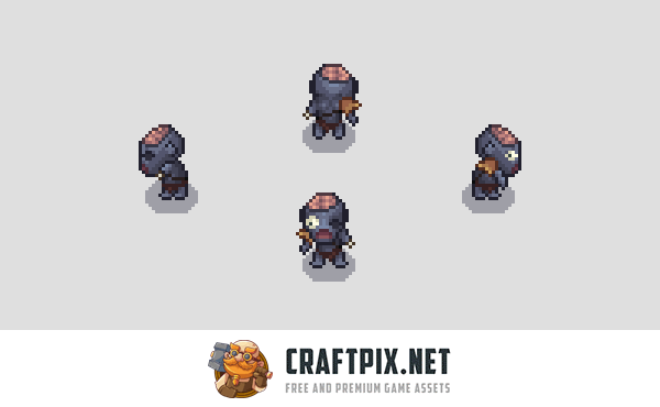 Zombie 4-Direction Pixel Character Sprite Pack