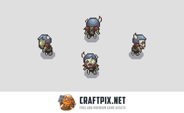 Zombie 4-Direction Pixel Character Sprite Pack