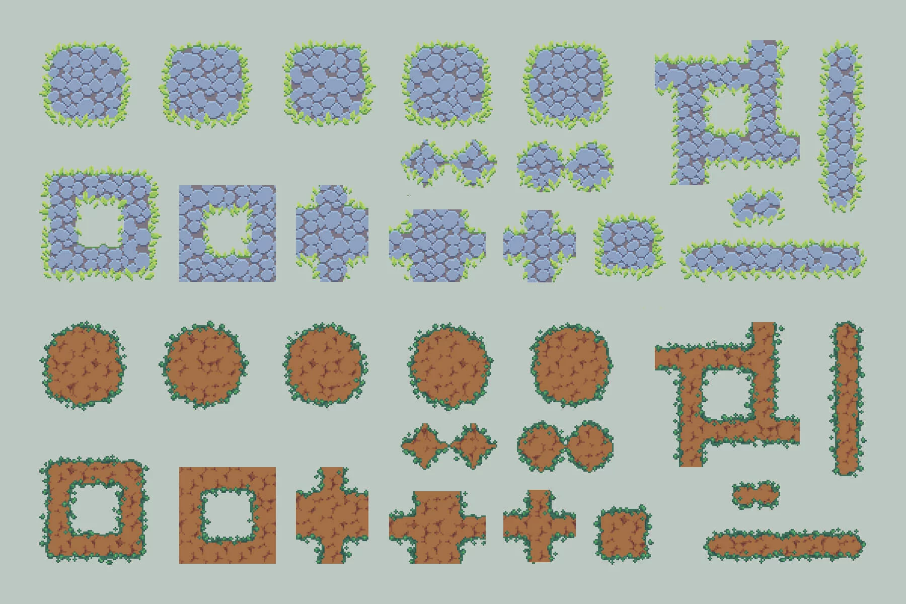 Path and Road Top-Down Tileset Pixel Art